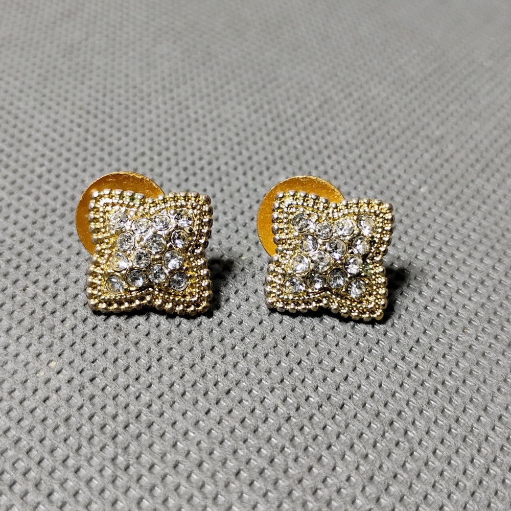 Monet Gold Tone Stud Earrings